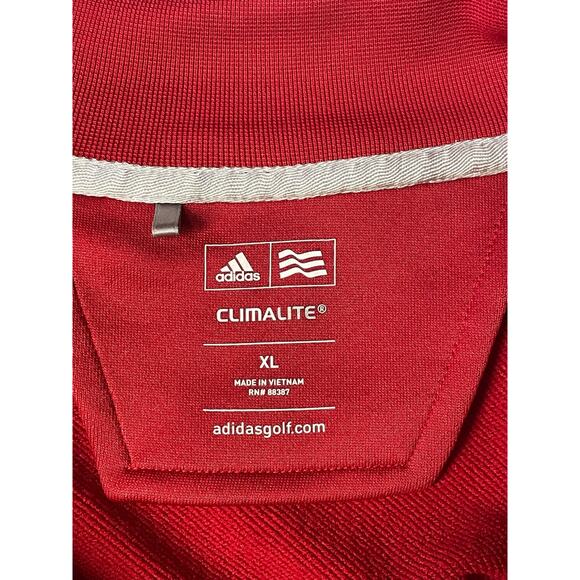 2017 Adidas Golf Climalite Red Athletic Pullover 1/4 Zip Sweatshirt Mens Size XL - Picture 5 of 9